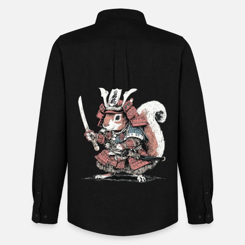 Eichhörnchen-Samurai-Rüstung - Männer Oxford Hemd von Stanley/Stella - Schwarz