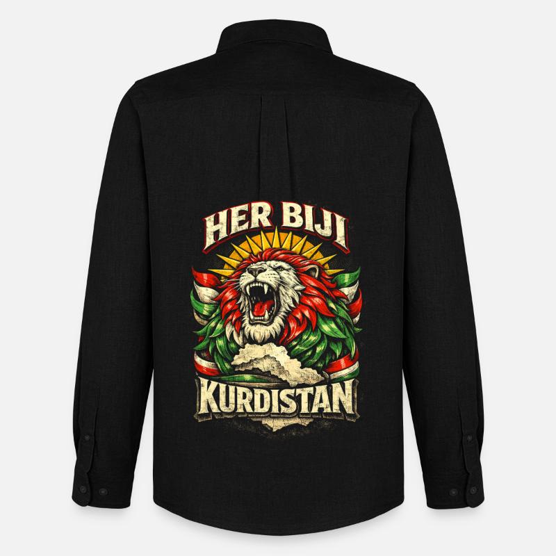 Her Biji Kurdistan Kurde Kurden - Männer Oxford Hemd von Stanley/Stella - Schwarz