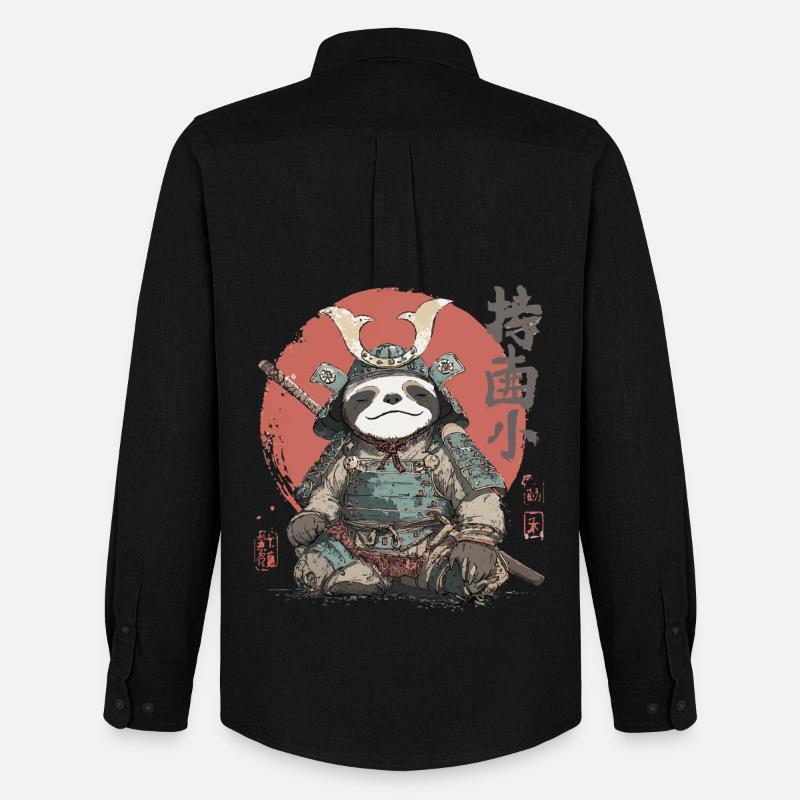 Faultier-Samurai-Rüstung - Männer Oxford Hemd von Stanley/Stella - Schwarz