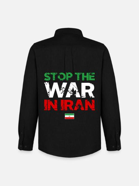 Stop den Irangkrieg - Iran Frieden - Männer Oxford Hemd von Stanley/Stella - Schwarz
