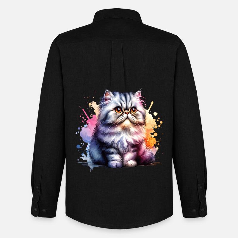 Perserkatze Geschenk - Männer Oxford Hemd von Stanley/Stella - Schwarz