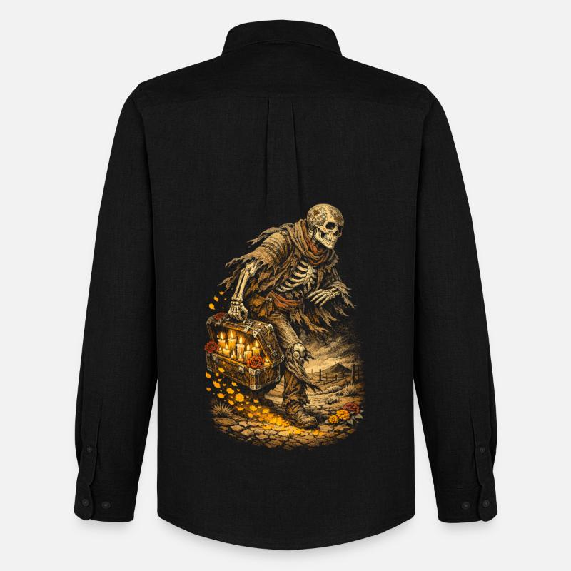 Dia De Los Muertos - Männer Oxford Hemd von Stanley/Stella - Schwarz