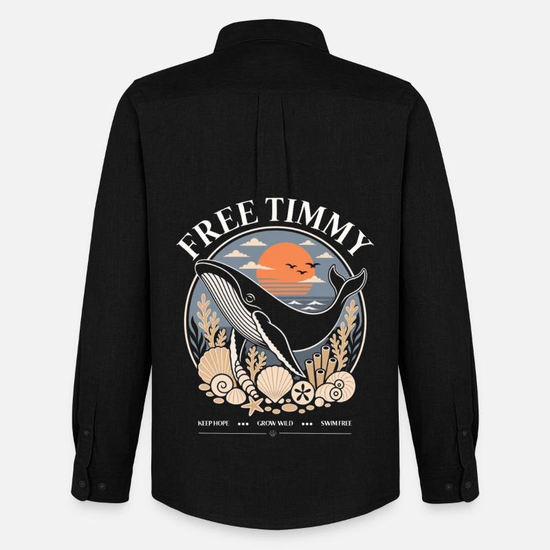 Buckelwal Timmy Hope Statement Merch - Männer Oxford Hemd von Stanley/Stella - Schwarz