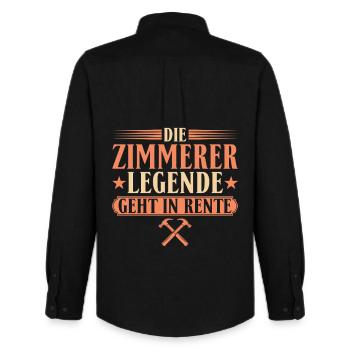 Zimmerer Legende im Ruhestand - Geschenk Rente - Männer Oxford Hemd von Stanley/Stella - Schwarz - Hinten - AI Model Male 185 dark (185cm)
