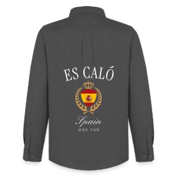 Es Caló Formentera Spanien Wappen – Reise Souvenir - Männer Oxford Hemd von Stanley/Stella - Anthrazit - Hinten - AI Model Male 185 dark (185cm)
