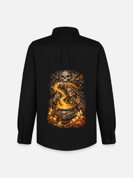 Dia de los Muertos Witch - Men's Oxford Shirt by Stanley/Stella - black