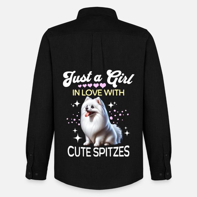 Spitz Zwergspitz Mädchen - Männer Oxford Hemd von Stanley/Stella - Schwarz