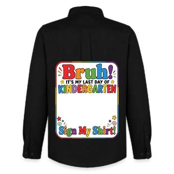 Letzter Kindergartentag  Unterschreib Mein Shirt - Männer Oxford Hemd von Stanley/Stella - Schwarz - Hinten - AI Model Male 185 dark (185cm)