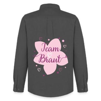 Hochzeit Team Braut Blütenzauber - Männer Oxford Hemd von Stanley/Stella - Anthrazit - Hinten - AI Model Male 185 dark (185cm)