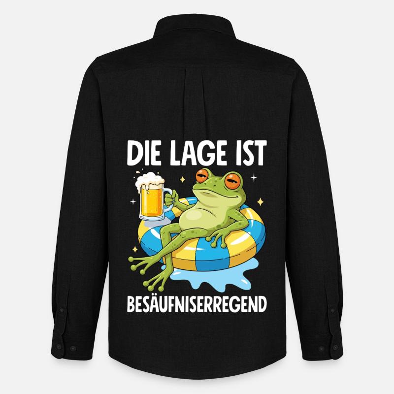 Die Lage Ist Besäufniserregend - Männer Oxford Hemd von Stanley/Stella - Schwarz