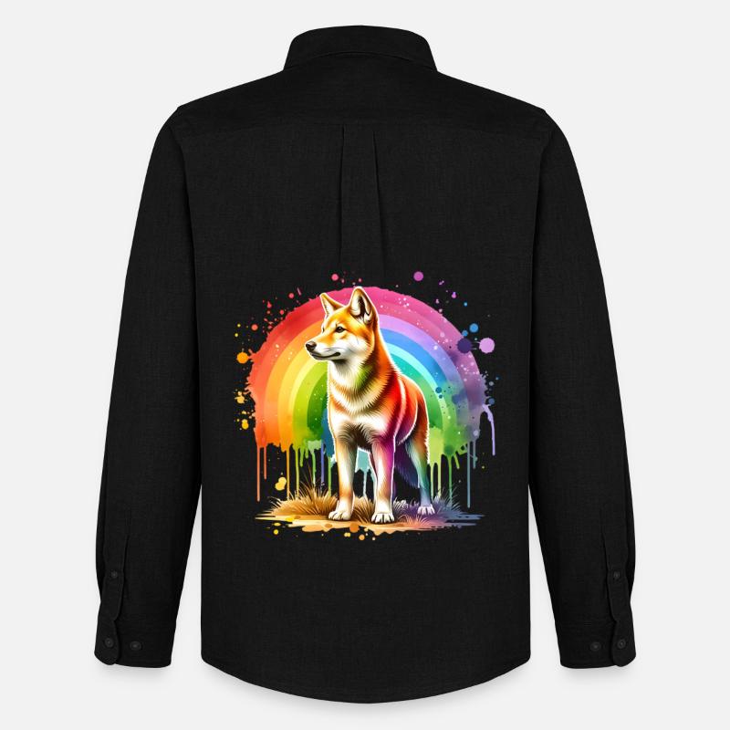 Australischer Wildhund Geschenk - Männer Oxford Hemd von Stanley/Stella - Schwarz