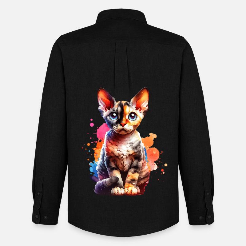 Devon Rex Geschenk - Männer Oxford Hemd von Stanley/Stella - Schwarz