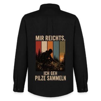Mir reichts Ich geh Pilze sammeln Pilzsammler - Männer Oxford Hemd von Stanley/Stella - Schwarz - Hinten - AI Model Male 185 dark (185cm)