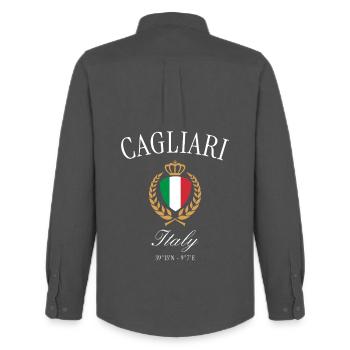 Cagliari Italien Wappen Krone – Reise Souvenir - Männer Oxford Hemd von Stanley/Stella - Anthrazit - Hinten - AI Model Male 185 dark (185cm)
