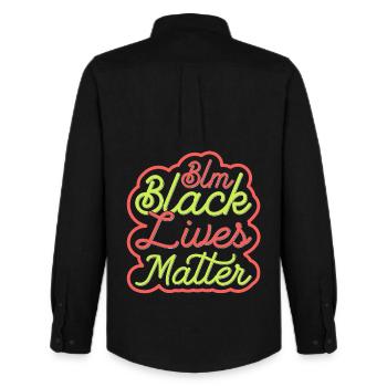 Black Lives Matter Civil Rights Equality Movement - Men's Oxford Shirt by Stanley/Stella - black - Back - AI Model Male 185 dark (185cm)