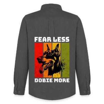 Doberman Dobermann - Chemise Oxford homme Stanley/Stella - charbon - Dos - AI Model Male 185 dark (185cm)