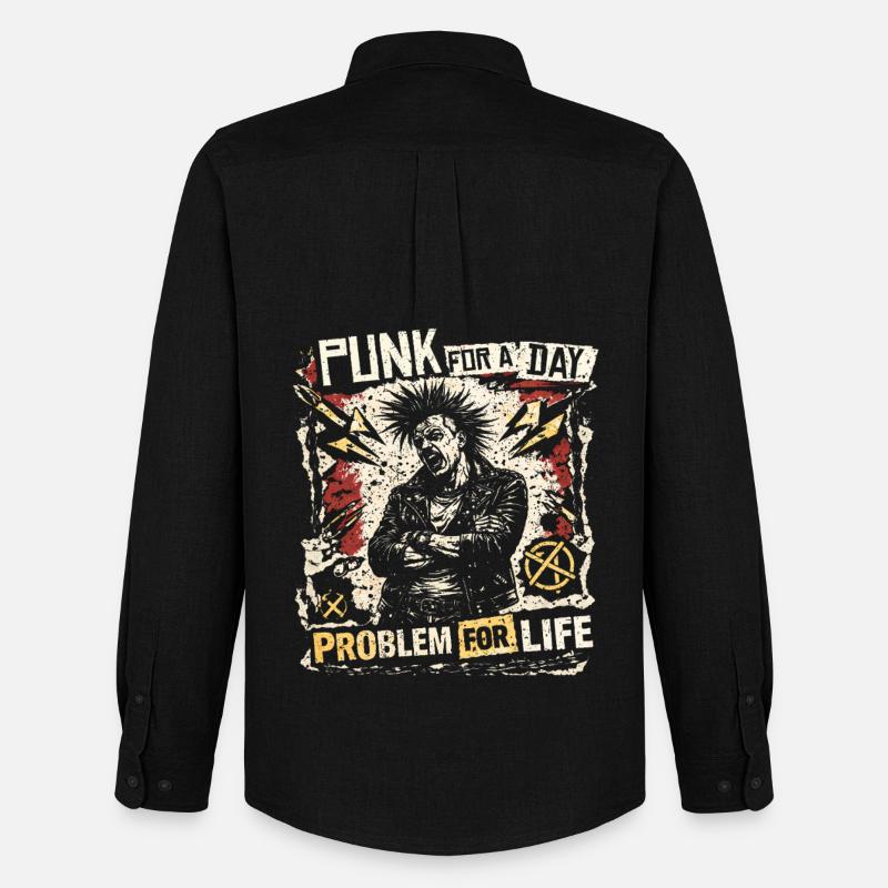 Punk For A Day - Männer Oxford Hemd von Stanley/Stella - Schwarz