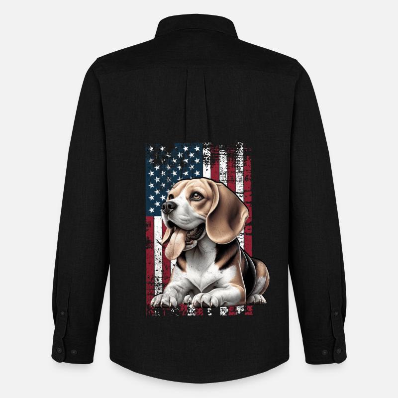 Beagle US Beagle - Men's Oxford Shirt by Stanley/Stella - black
