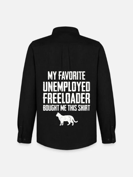 Funny Cat Freeloader - Men's Oxford Shirt by Stanley/Stella - black