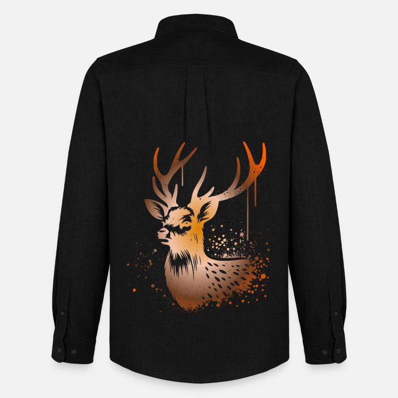 Sikahirsch Sika Deer - Männer Oxford Hemd von Stanley/Stella - Schwarz