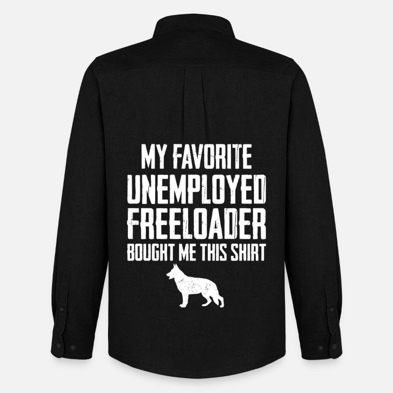 Funny German Shepherd Freeloader - Men's Oxford Shirt by Stanley/Stella - black