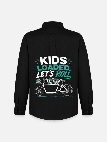 Vélo cargo Kids Loaded - Chemise Oxford homme Stanley/Stella - noir