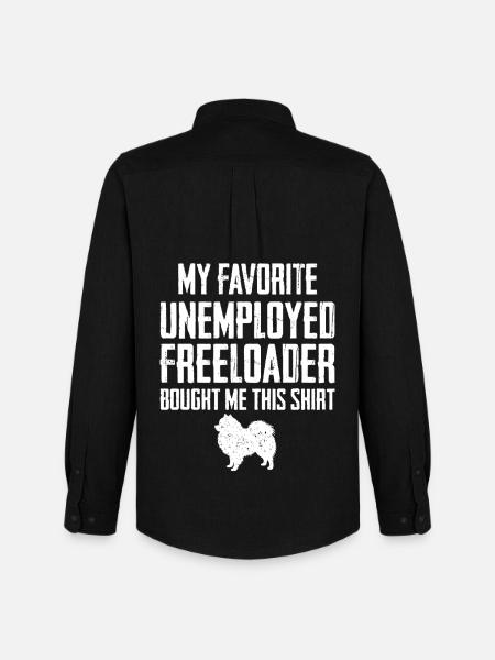 Funny Pomeranian Freeloader - Men's Oxford Shirt by Stanley/Stella - black