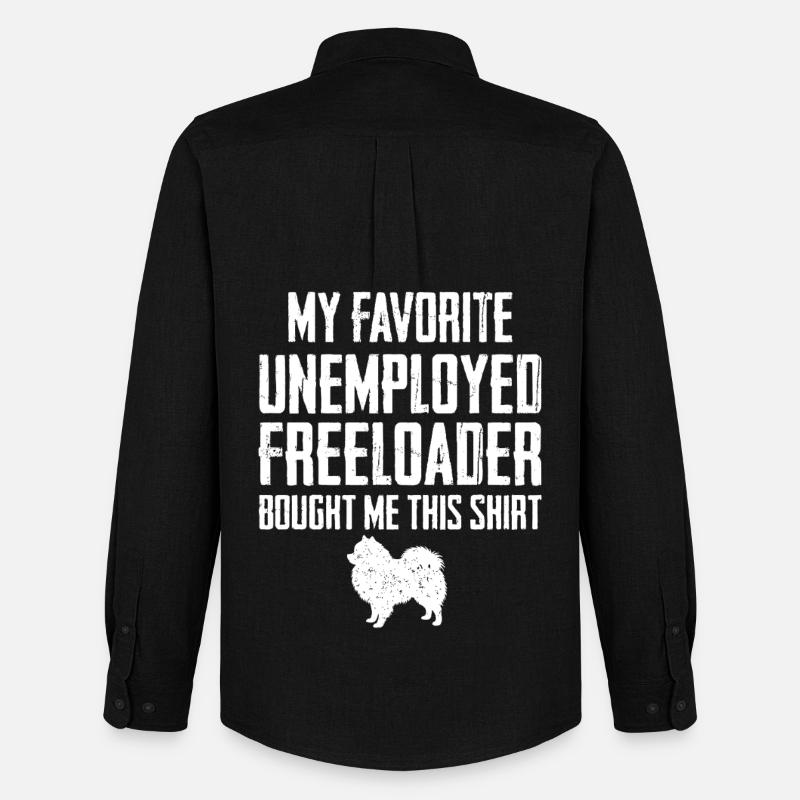 Funny Pomeranian Freeloader - Men's Oxford Shirt by Stanley/Stella - black