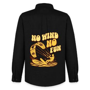 No Wind No Fun - Männer Oxford Hemd von Stanley/Stella - Schwarz - Hinten - AI Model Male 185 dark (185cm)