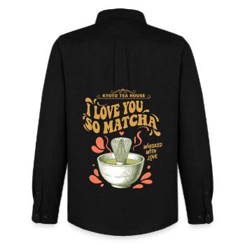 Kyoto, ich liebe dich so Matcha, geschlagen von Liebe - Männer Oxford Hemd von Stanley/Stella - Schwarz - Hinten - AI Model Male 185 dark (185cm)