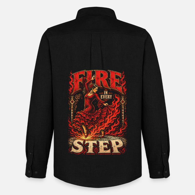 Flamenco Fire In Every Step - Männer Oxford Hemd von Stanley/Stella - Schwarz
