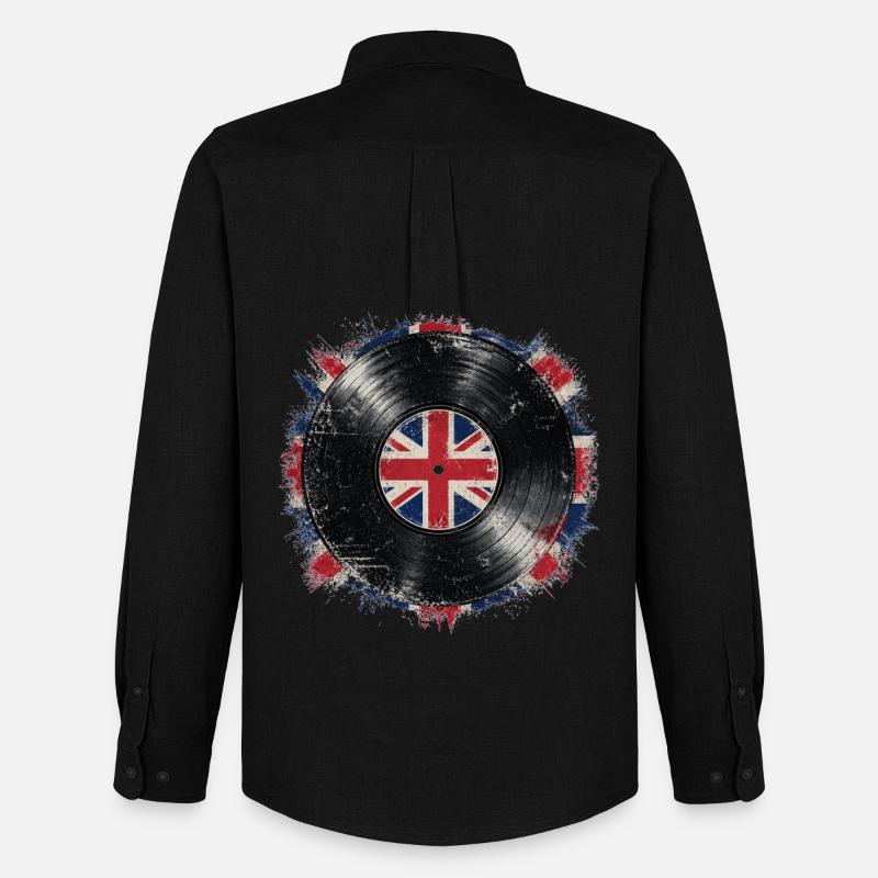 British Vinyl Flag - Männer Oxford Hemd von Stanley/Stella - Schwarz