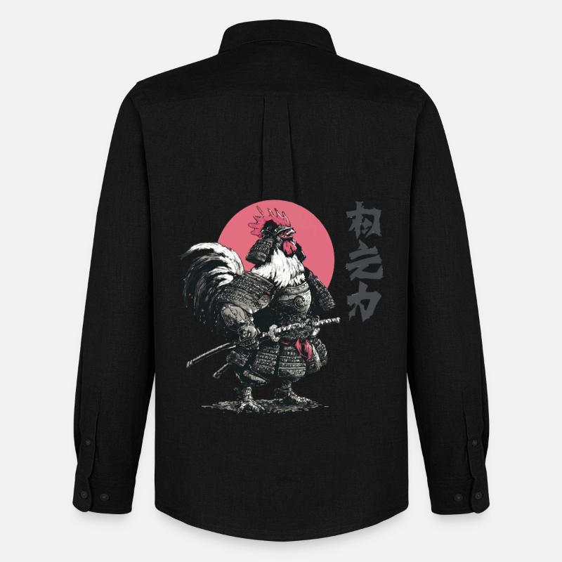 Hahn-Samurai-Rüstungsdruck - Männer Oxford Hemd von Stanley/Stella - Schwarz