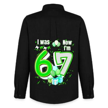 I was 6 Now Im 7 Birthday Shirt  Kids 7 Birthday - Chemise Oxford homme Stanley/Stella - noir - Dos - AI Model Male 185 dark (185cm)