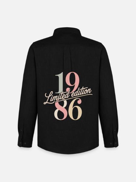 Limited Edition 1986 Birthday - Men's Oxford Shirt by Stanley/Stella - black