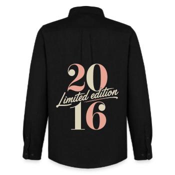 Édition limitée anniversaire 2016 - Chemise Oxford homme Stanley/Stella - noir - Dos - AI Model Male 185 dark (185cm)