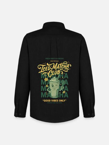 Iced Matcha Club Only Matcha Lover - Men's Oxford Shirt by Stanley/Stella - black