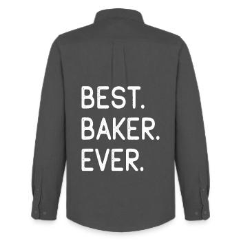 Best Baker Ever Bester Bäcker Aller Zeiten - Men's Oxford Shirt by Stanley/Stella - anthracite - Back - AI Model Male 185 dark (185cm)
