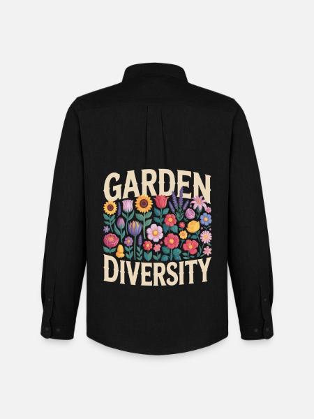 Jardin Diversité Florale - Chemise Oxford homme Stanley/Stella - noir