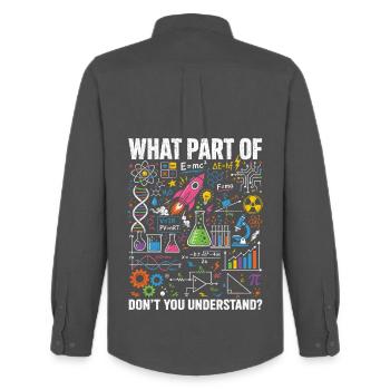 Physics Math Science Saying Shirt - Men's Oxford Shirt by Stanley/Stella - anthracite - Back - AI Model Male 185 dark (185cm)