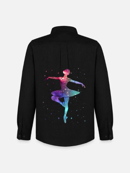 Ballet Dancer Ballerina Space Ballet Dancer - Men's Oxford Shirt by Stanley/Stella - black