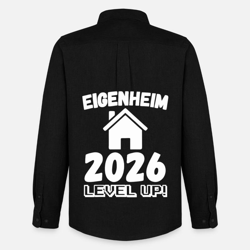 Eigenheim 2026 Level Up - Männer Oxford Hemd von Stanley/Stella - Schwarz