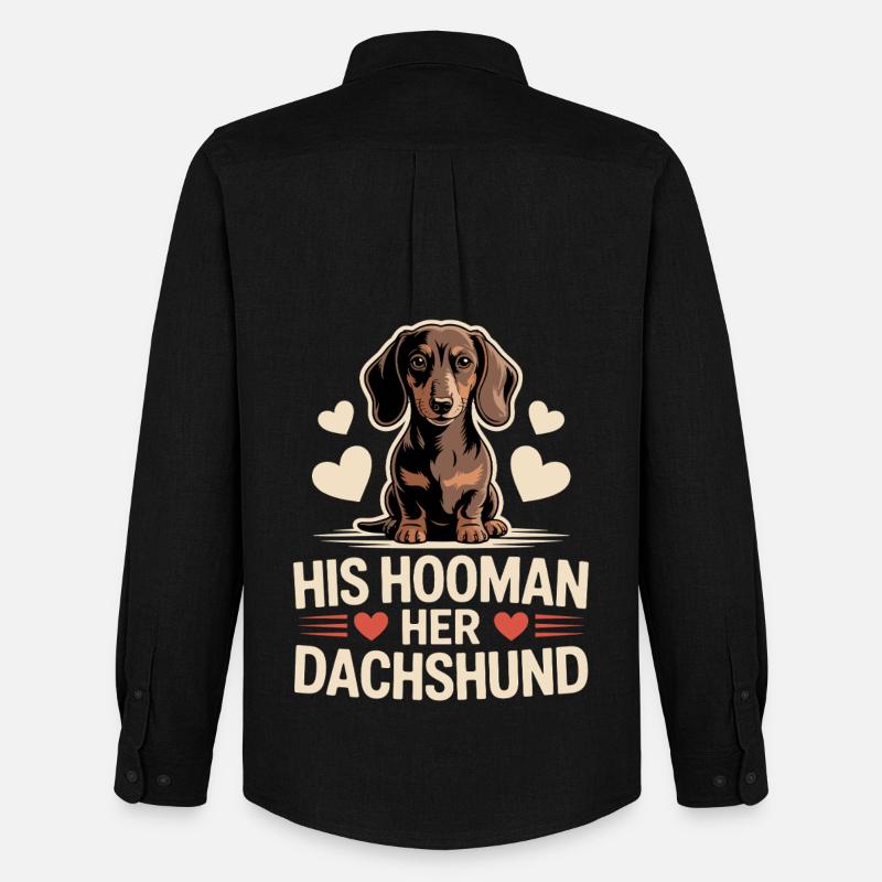 Dackel Hooman - Männer Oxford Hemd von Stanley/Stella - Schwarz