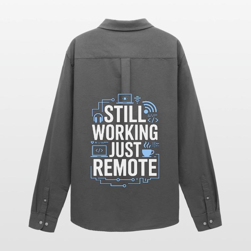 Remote Developer Still Working Remote Tech Worker Männer Oxford Hemd von Stanley/Stella