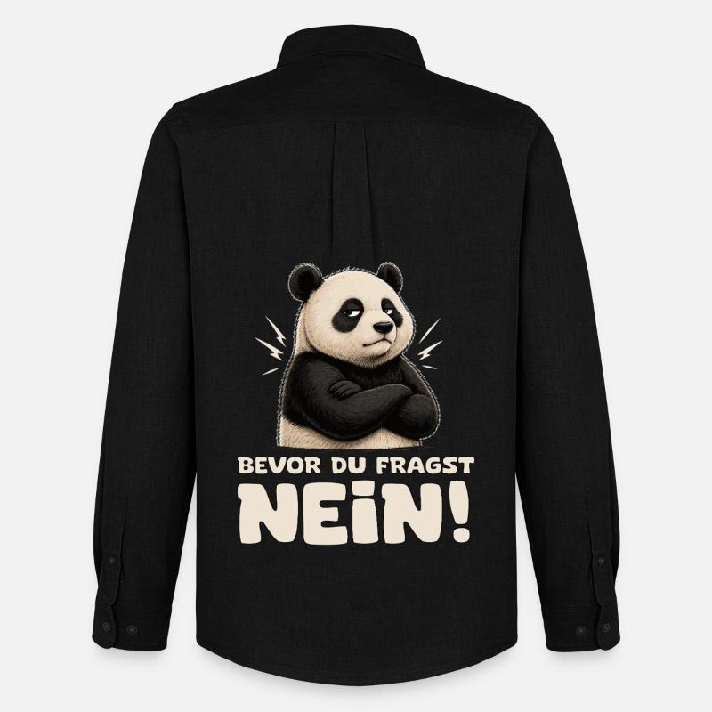 Panda Nein Bevor Du Fragst - Männer Oxford Hemd von Stanley/Stella - Schwarz