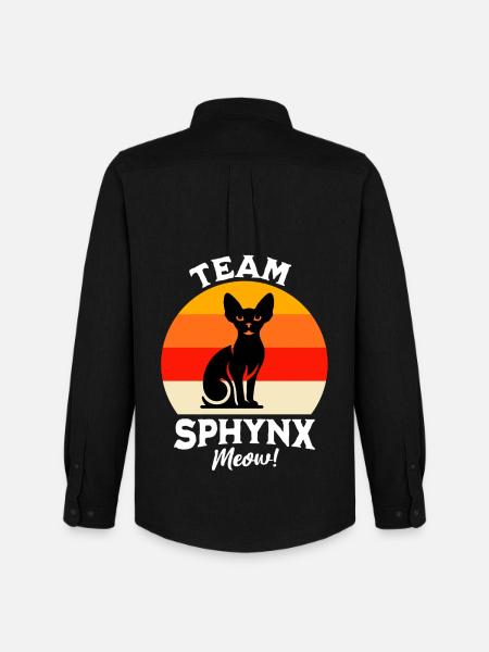 Team Sphynx Cat - Men's Oxford Shirt by Stanley/Stella - black
