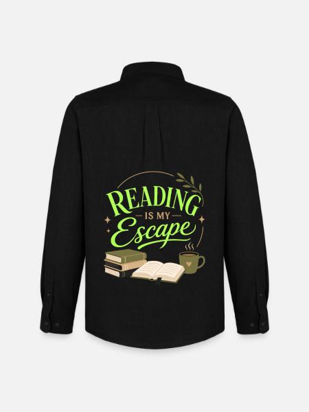 Book Fan Literature Lover Reading Motif - Men's Oxford Shirt by Stanley/Stella - black