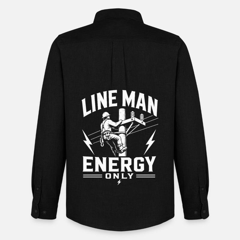 Engineering Engineer Electrician Lineman Design - Men's Oxford Shirt by Stanley/Stella - black