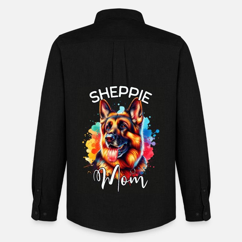 German Shepherd Mama - Men's Oxford Shirt by Stanley/Stella - black