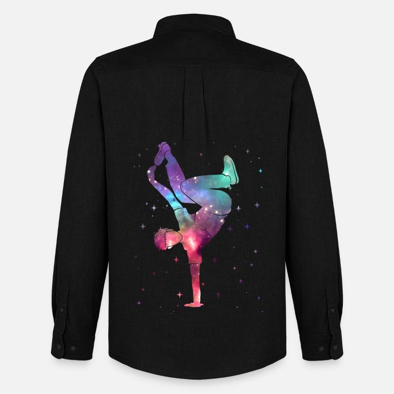 Breakdancing Breakdancer Space Breakdance - Men's Oxford Shirt by Stanley/Stella - black
